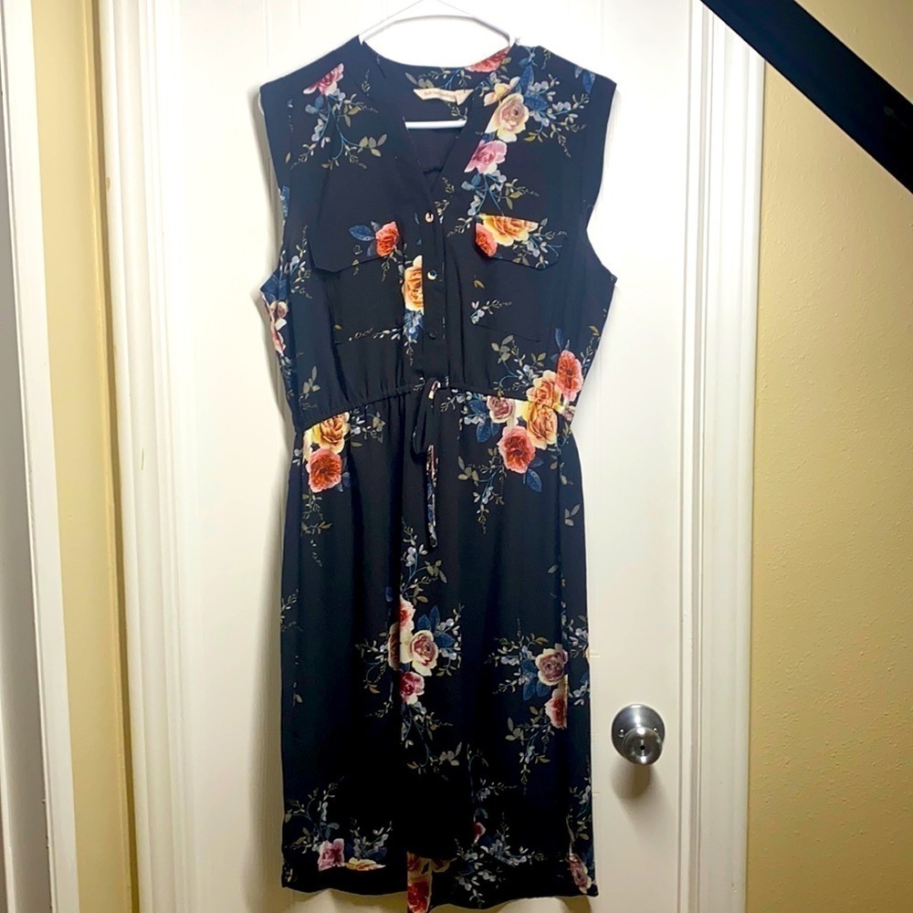 Soft Surroundings- Black Cap Sleeve Dress Size M